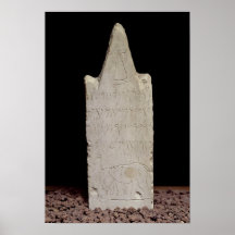 Votive stela with an elephant, from Carthage Poster