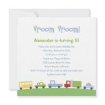 Vroom Vroom Cars Birthday Party Invitation