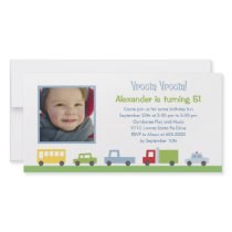 Vroom Vroom Cars Photo Birthday Party Invitation Photo Greeting Card