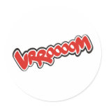 Vrroom Cartoon Bang Splat Round Sticker