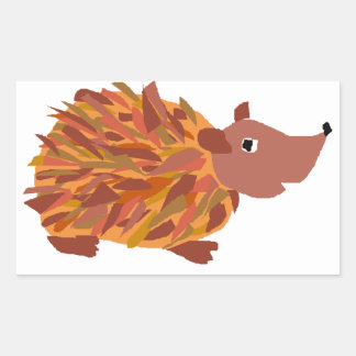 VW- Funny Colorful Hedgehog Rectangular Stickers