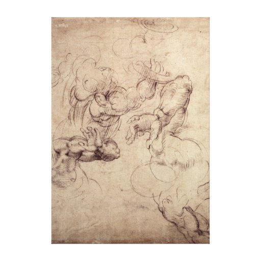 W.61v Male figure studies Gallery Wrapped Canvas