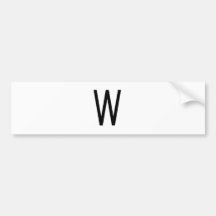 W BUMPER STICKER