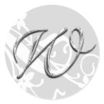 W Monogram Letter Wedding Envelope Seal Sticker