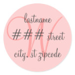 W monogram return address label stickers
