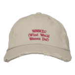 W.W.W.D.? Women's Distressed Baseball Cap embroidered hats
