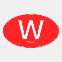 W Wisconsin Oval Bumper Sticker