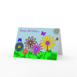 'Wacky Flowers' Card
