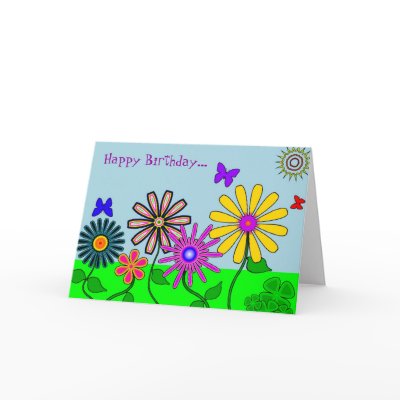 'Wacky Flowers' Card by Articyn