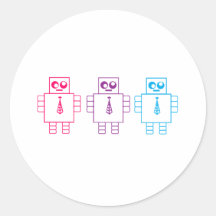 Wacky Robots Round Sticker