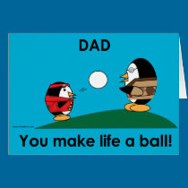 Waddles dad makes life a ball card cards