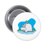 wading hippo and silly bird button
