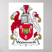 Wadsworth Family Crest Posters