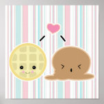 waffle and ice cream love posters