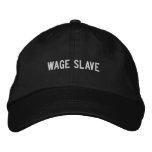 wage slave embroidered hats