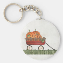 Wagon full of Pumpkins Keychains