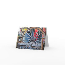 Wagon Wheel Bench, Alpine, TX Greeting Card