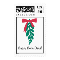 WagToWishes _Mistletoe_Happy Holly Days postage stamps