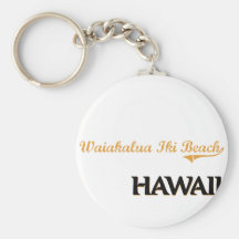 Waiakalua Iki Beach Hawaii Classic Keychains