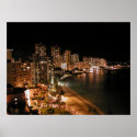 Waikiki Beach at Night posters