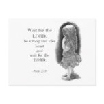 WAIT FOR THE LORD: Bible Verse: Pencil Drawing postcards