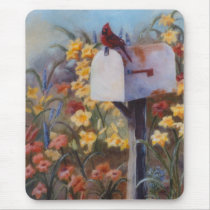 Waiting For the Mail Cardinal Mousepad