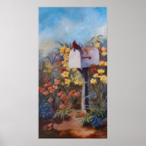 Waiting For the Mail Cardinal Poster