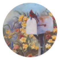 Waiting For the Mail Cardinal Sticker