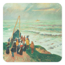 Waiting for the Return of the Fishermen Square Stickers