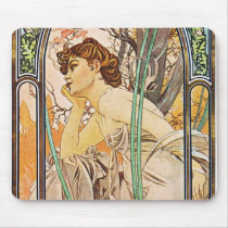 Waiting Woman Mouse Pads