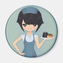 waitress refrigerator magnet