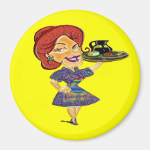WAITRESS Round Magnet