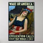 Wake Up America! ~ Vintage WW1 posters