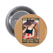 Wake Up America WWI Poster Pin