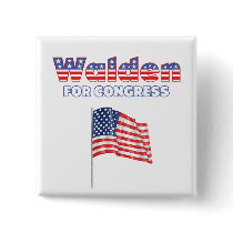 Walden for Congress Patriotic American Flag Pinback Button