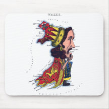 Wales Caricature Map Mouse Pads