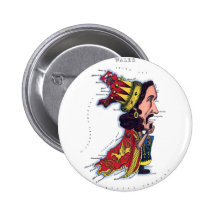 Wales Caricature Map Pinback Button