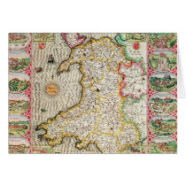 Wales, engraved by Jodocus Hondius Greeting Cards