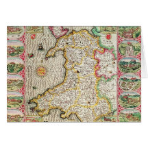 Wales, engraved by Jodocus Hondius Greeting Cards