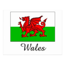 Wales Flag Design Post Card