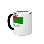 Wales Flag with Name in Welsh mugs
