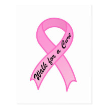 Walk for a Cure Pink Ribbon Postcard