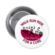 Walk Run Ride For A Cure Throat Cancer Pinback Buttons