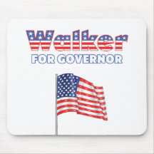Walker for Governor Patriotic American Flag Mousemats