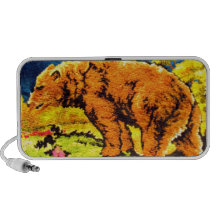 Walking Bear embroidery design PC Speakers