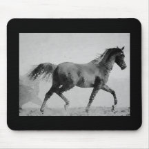 Walking Horse Black & White Mouse Pad