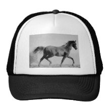 Walking Horse Black & White Trucker Hats