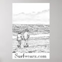 Walking On a Beach Colouring Book Poster posters