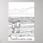 Walking On a Beach Colouring Book Poster posters