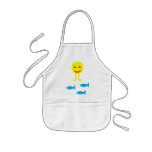 Walking smiley with fish aprons